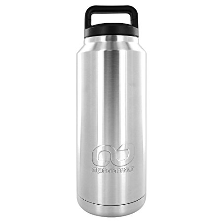 Alpha Armur Double Wall Vacuum Insulated Stainless Steel Wide Mouth Tumbler Rambler with Lid Handle, 36/12/20/30 oz