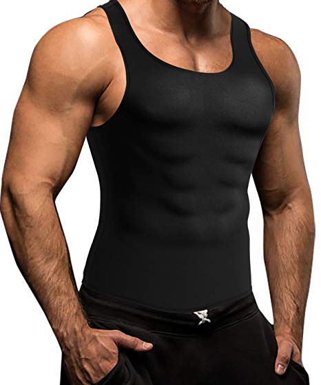 Men Waist Trainer Corset Vest for Weight Loss Hot Neoprene Body Shaper Tank Top Sauna Suit Shirt No Zip Trimmer