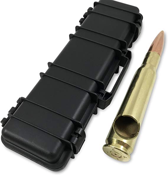 50 Caliber BMG Bottle Opener Real Authentic Polished Brass - Made in the USA - Rifle Case Gift Box Included (Black)
