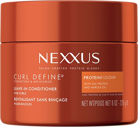 Nexxus Curl Define Leave-in Conditioner for curly hair ProteinFusion blend with Silk Protein and Marula Oil curl conditioner for moisturizing curls 226 g