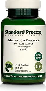 Standard Process Mushroom Complex for Dogs & Cats - Immune Support Supplement with Bovine Colostrum - Lion's Mane Extract Powder for Dog & Cat Immune Support - Essential Aid for Pet Health - 2.92 oz