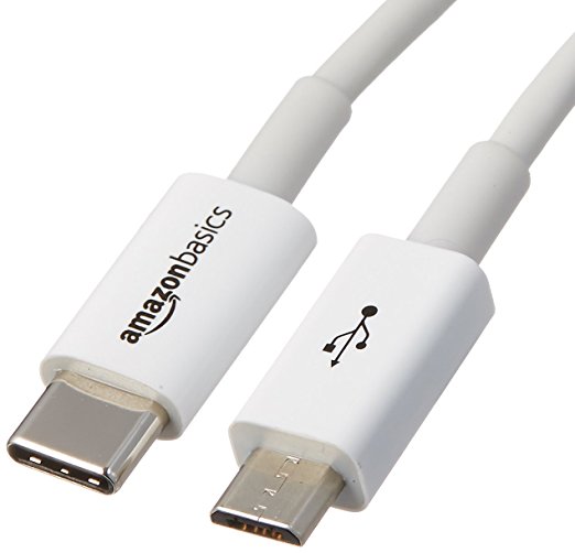 AmazonBasics USB Type-C to Micro-B 2.0 Cable - 6 Feet  (1.8 Meters) - White