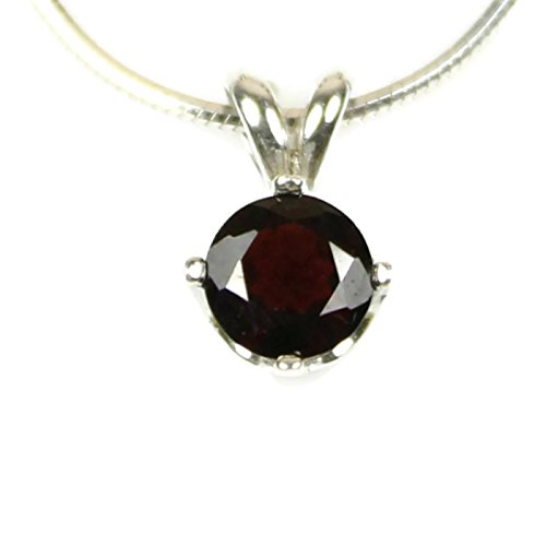 Red Garnet Necklace 925 Sterling Silver Necklace and 18 Inch Chain Faceted Red Gemstone Pendant Real Gem Birthstone Red Necklace