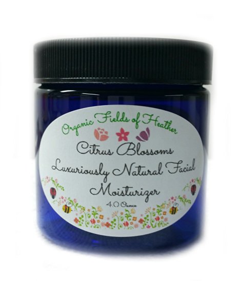 Organic Facial Moisturizer - All Natural Face Cream NOW 4 Oz! Citrus Blossoms of Sweet Pink Grapefruit Scent - ORGANIC INGREDIENTS - Anti-Aging - For Women or Men - Will not dry out your skin or leave a long lasting oily residue. Will heal your damaged skin and naturally reverse early signs of aging. Terrific for EVERY skin type, Oily, Dry, Sensitive or Normal - Natural vitamin content nourishes - NO: Sulfates, Pthalates, Parabens Or Dyes