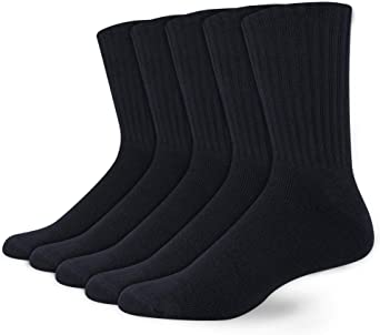 Dockers Men's 5 Pack Cushion Comfort Sport Crew Socks