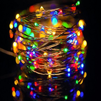 Solla® String Lights LED Copper Wire Lights Battery Operated 30LEDs/9.8ft Flexible Starry String Fairy Lights Waterproof Rope Lights (Multicolor)