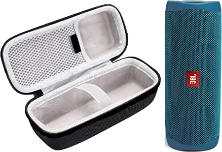 JBL Flip 5 Waterproof Portable Wireless Bluetooth Speaker Bundle with Hardshell Protective Carrying Case (Eco Blue)