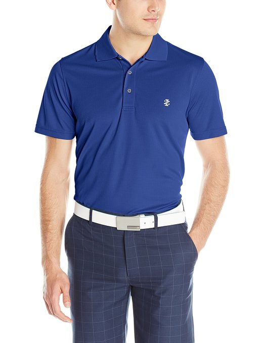 IZOD Men's Short Sleeve Solid Grid Golf Polo