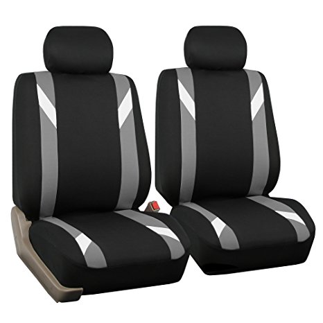FH GROUP FH-FB033102 Premium Modernistic Seat Covers Gray / Black- Fit Most Car, Truck, Suv, or Van