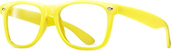Clear Lens Non-Prescription Retro Nerd Glasses for Men Women - Cosplay Costume Fake Eyeglasses