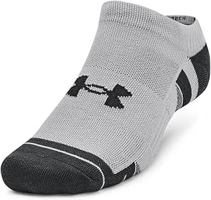 Under Armour 1379503-11-XL Unisex UA Performance Tech 3-Pack No Show Socks Mod Gray XL