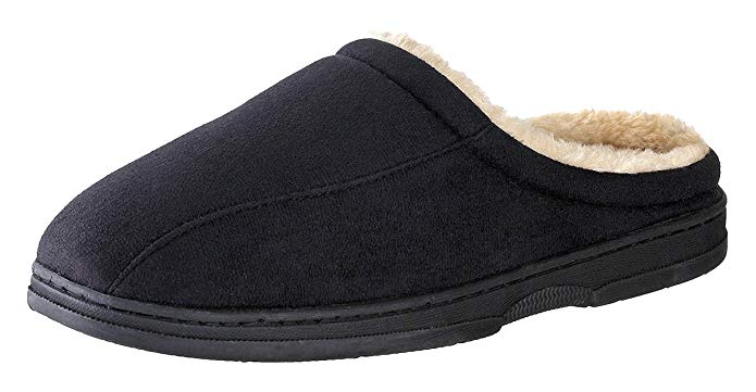 Urban Fox Mens House Slippers for Men - Micro Suede - Thickly Padded - Faux Fur Lining - Comfortable House Shoes Men's Slippers