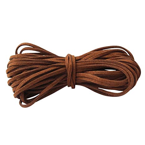 Homgaty 8.8M Roll Durable Brown Suede Leather Cord String 2mm for Bracelet Necklace DIY