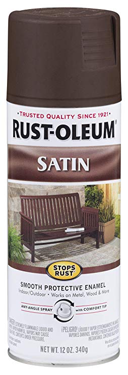 Rust-Oleum 241239 Satin Enamels Spray, Dark Brown, 12-Ounce