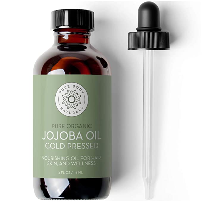 Jojoba Oil by Pure Body Naturals, 4 Fluid Ounces - 100% Pure, Organic, Cold Pressed Jojoba Oil - Premium Carrier Oil - Wonderful for Skin, Hair & Nails - All Natural Anti-Inflammatory Oil