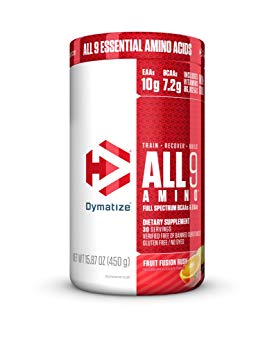 Dymatize All9 Amino with Full Spectrum BCAAs, 10g of Essential Amino Acids Per Serving For Optimal Muscle Protein Synthesis, Fruit Fusion Rush, 15.87 Oz