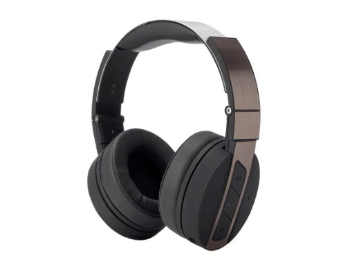 Monoprice Bluetooth Over-The-Ear Headphones with Built-In Microphone, Black and Brushed Metal