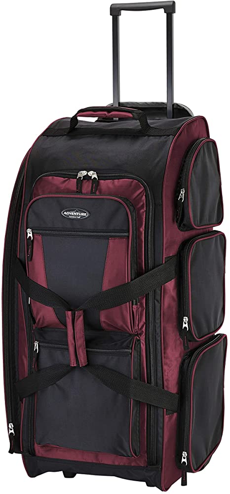 Travelers Club 30" Xpedition Upright Rolling Travel Duffel Bag, Crimson Red , Large