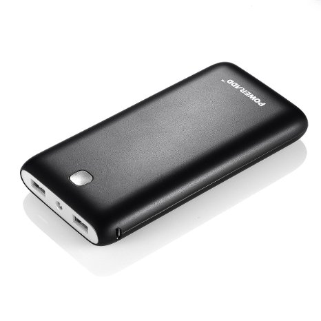 [Auto-detect] Poweradd Pilot X7 20000mAh Portable USB Charger External Battery Pack with LED Flashlight Power Bank for Smart-phones and other 5V USB-Charged Devices- Black(Lightning cable is not included)