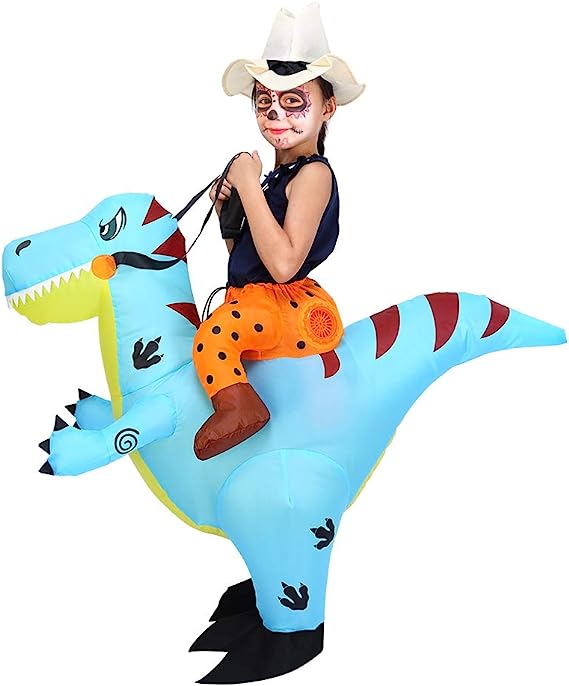 ThinkMax Kids Inflatable Dinosaur Costume Blow Up Halloween Fancy Dress Costume