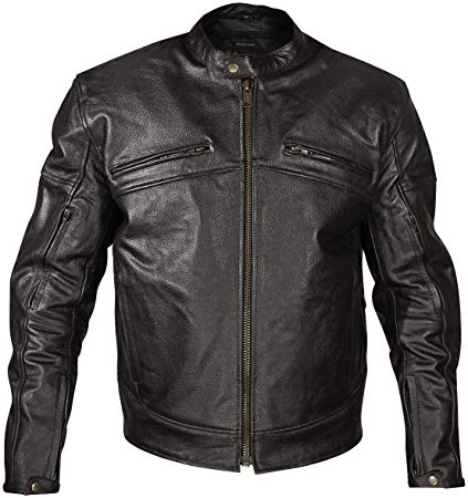 Xelement XSPR105 'The Racer' Mens Black Armored Leather Racing Jacket - 2X-Large