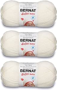 Bernat Softee Baby Antique White Yarn - 3 Pack of 141g/5oz - Acrylic - 3 DK (Light) - 362 Yards - Knitting/Crochet