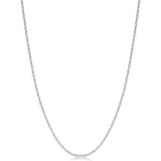 Kooljewelry Sterling Silver 1.2mm Round Cable Chain (14, 16, 18, 20, 22, 24, 30, 36 or 40 inch - white, yellow or rose)