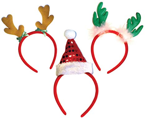 OLYPHAN Headbands for Christmas - Women - Reindeer Antler & Santa Hat Headband Hats - Kids & Adults