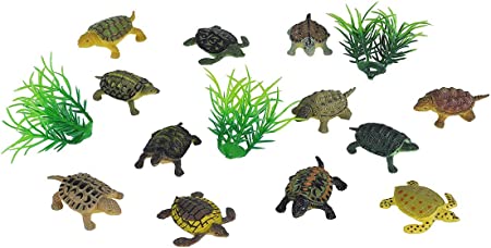 WILD REPUBLIC Mini Turtle Polybag, Kids Gifts, Educational Toys, Reusable Bag, 15Piece