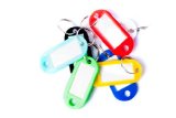 Islandoffer 50 Pcs Colorful Key ID Label Tags Split Ring Keyring Keychain