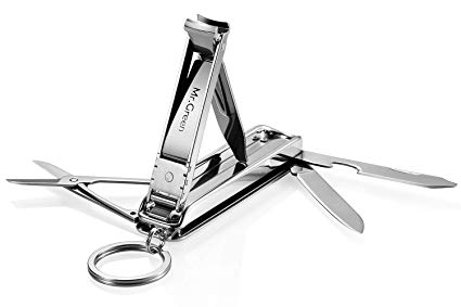 Keychain Nail Clippers, Nail File Scissors Pocket Folding Knife, 5 Stainless Steel Folding Functions