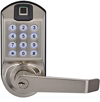 SCYAN X7 Fingerprint Keypad Door Lock, 2nd Generation, Non-Handed, Satin Nickel, Non-Weatherproof