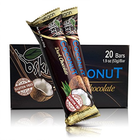 Oskri Dark Chocolate Coconut Bars - 53g - 20 pack