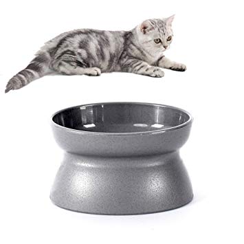 Lovinouse Upgraded Raised Cat Food Bowl, Stress Free Cats Water Bowl, Backflow Prevention, Easy to Clean, Slanted Double Sided Pet Feeder, for Dogs and Cats