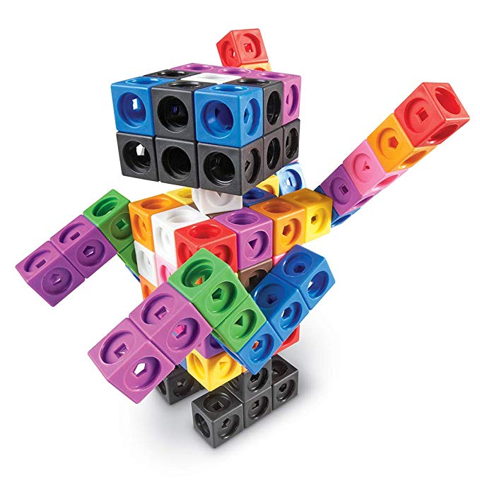 Learning Resources MathLink Cube Big Builders, Imaginative Play, Math Skills, Set of 200 Cubes, Ages 5