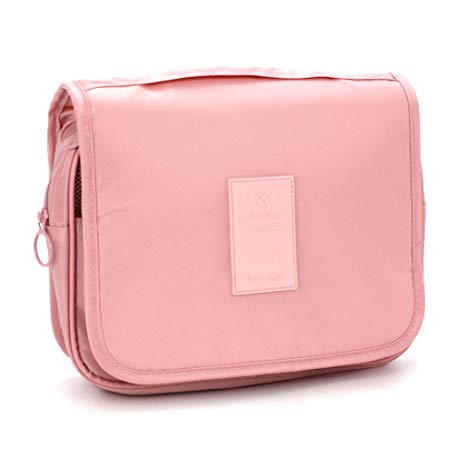 D-POCKET Hanging Toiletry Bag,Travel Cosmetic Organizer,Hanging Toiletry Kit for Women and Men(Pink)
