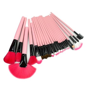 Joly Pro Makeup Brush Sets 24 Pcs in One Cosmetic Makeup Brush Set Kit Wooden Handle Brushes Tools with Leather Bag