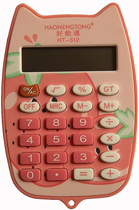 MIEDEON Kawaii Portable Calculator Cute Cat Mini Student Portable Computer Small Calculator Calculators for Students Calculators Desktop (Strawberry Pink)