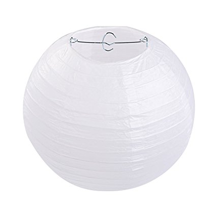 LIHAO 10 Inch White Round Paper Lanterns (10 Pack)