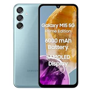 Samsung Galaxy M15 5G Prime Edition (Celestial Blue,4GB RAM,128GB Storage)| Super AMOLED Display| 50MP Triple Cam| 6000mAh Battery| MediaTek Dimensity 6100 | 4 Gen. OS Upgrade & 5 Year Security Update