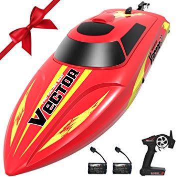 VOLANTEXRC Vector30 Remote Control Boat for Pools and Lakes, High Speed Electric RC Boat for Kids or Adults, with Self-righting, Reverse Function for Boys or Girls (795-3 Red)