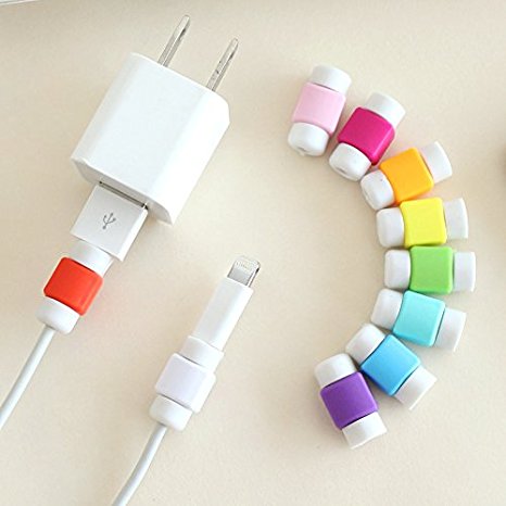 Cable Protector (Pack of 8) PAMISO Colorful Data Cable Saver Protector for Apple USB Lightning Cable Iphone Earphones Protector and 30-pin Charging Cables for Ipod / Iphone(16 X Combo)