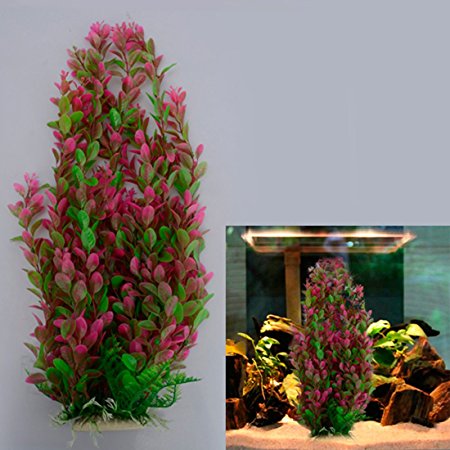 Ray-JrMALL Rhodo Green Plastic Water Plant for Aquarium Fish Tank Ornament Decoration