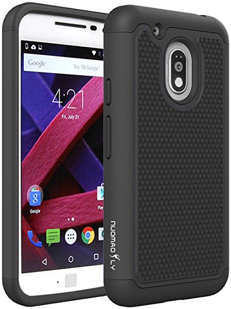 Moto G4 Play Case, Nuomaofly [Shock Absorption] Heavy Duty Dual Layer Armored Hybrid Case Cover for Moto G4 Play (Black)