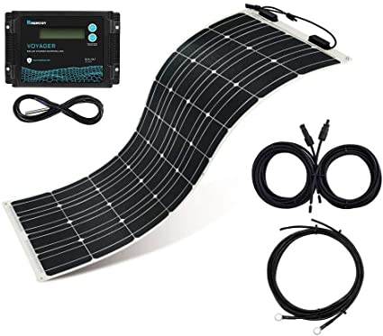 Renogy 248° Flexible 100W 12V Solar Panel Marine Kit   10A Waterproof Controller