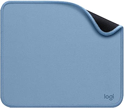 Logitech Mouse Pad - Studio Series, Computer Mouse Mat with Anti-Slip Rubber Base, Easy Gliding, Spill-Resistant Surface, Durable Materials, Portable, in a Fresh Modern Design, Blue Grey