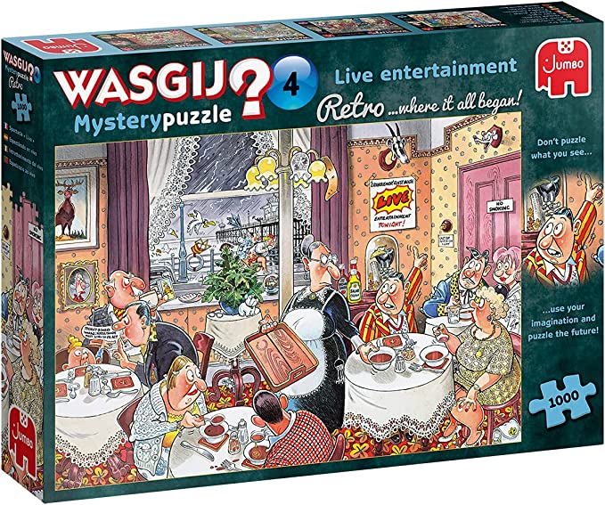 Jumbo Toys, Retro Wasgij Mystery 4 Live Entertainment, for Ages 120, Multicolor, 1000
