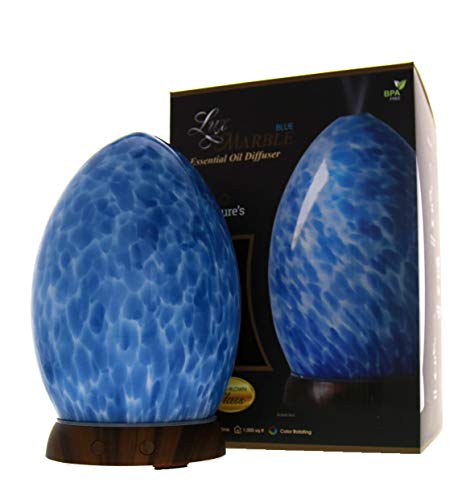 Greenair Nature's Remedy Lux Marble Essential Oil Diffuser for Aromatherapy, Blue, 1.87 Pound