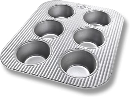 USA Pans Bakeware Toaster Oven Muffin Pan, 6 Well, Nonstick & Quick Release Coating, 11 x 9 x 1-1/2"