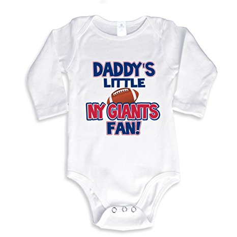 NanyCrafts Baby's Daddy's little NY GIANTS fan Long Sleeve baby bodysuit